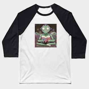 Believe in Yourself Funny an Alien reading a Book Baseball T-Shirt